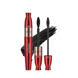 2 in1 5x Longer Waterproof Mascara,2 in 1 for VIBELY Mascara, Lash Cosmetics 4D Silk Mascara, No Clumping, Long-lasting Black Mascara, Step 1 and Step 2 use Mascara