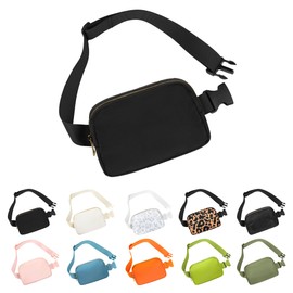 Frenou Waist Belt Bag Fashion Fanny Women and Men Gift Waist Pack With Adjustable Strap For Travel Running Hiking Walking Black