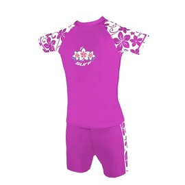 Girls UV Sun Protection Rash Vest and Swim Shorts UPF 50+ Size 11-12 Years