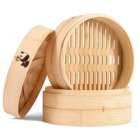 Sakurahana Direct Mail, Bamboo Seiro, Chinese Seiro, Diameter 8.3 inches (21 cm), Set of 2 Body, Set of 1 Lid, Seiro Steamer, Household Use, Commercial Steamer, Steamed Bun for 1 Person, Heat Resistant, Washable, Reusable Use (Bamboo Seiro Diameter 8.3 i