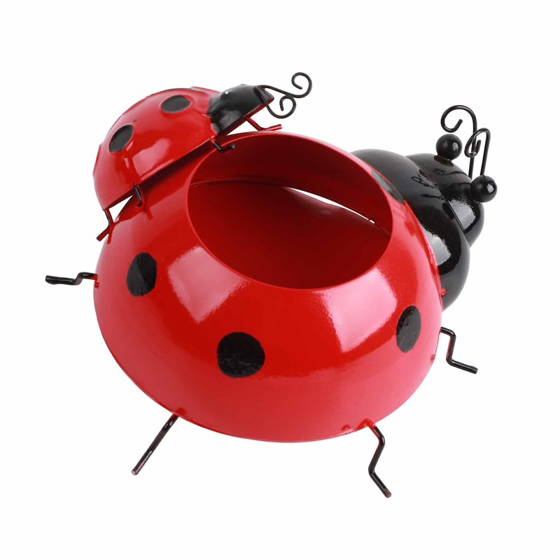 Metal Ladybug Flower Planter Insect Design Flower Pot for Indoor