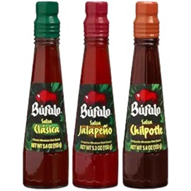 Bufalo Salsa set of 3 : Jalapeno (5.3 oz) , Chipotle (5.3 oz) , Clasica (5.3 oz). by Bufalo