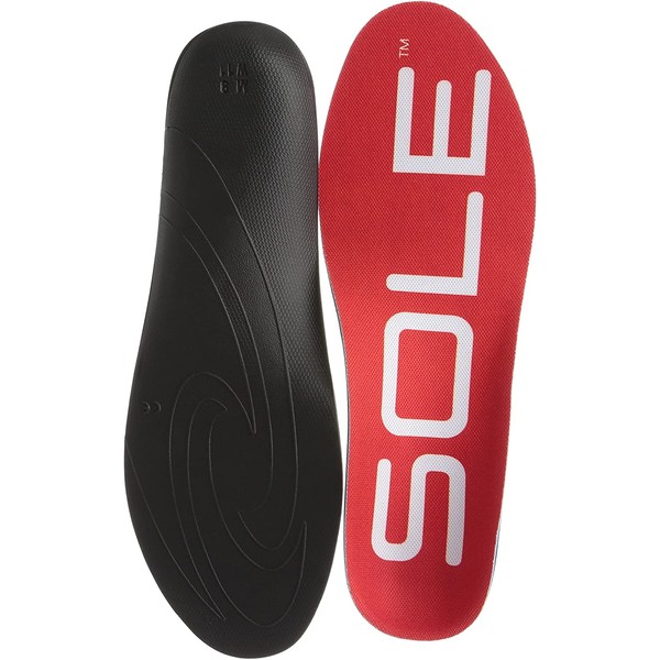 SOLE Active Medium Footbed Insoles for Men and Women with Met Pad (Cork), Red