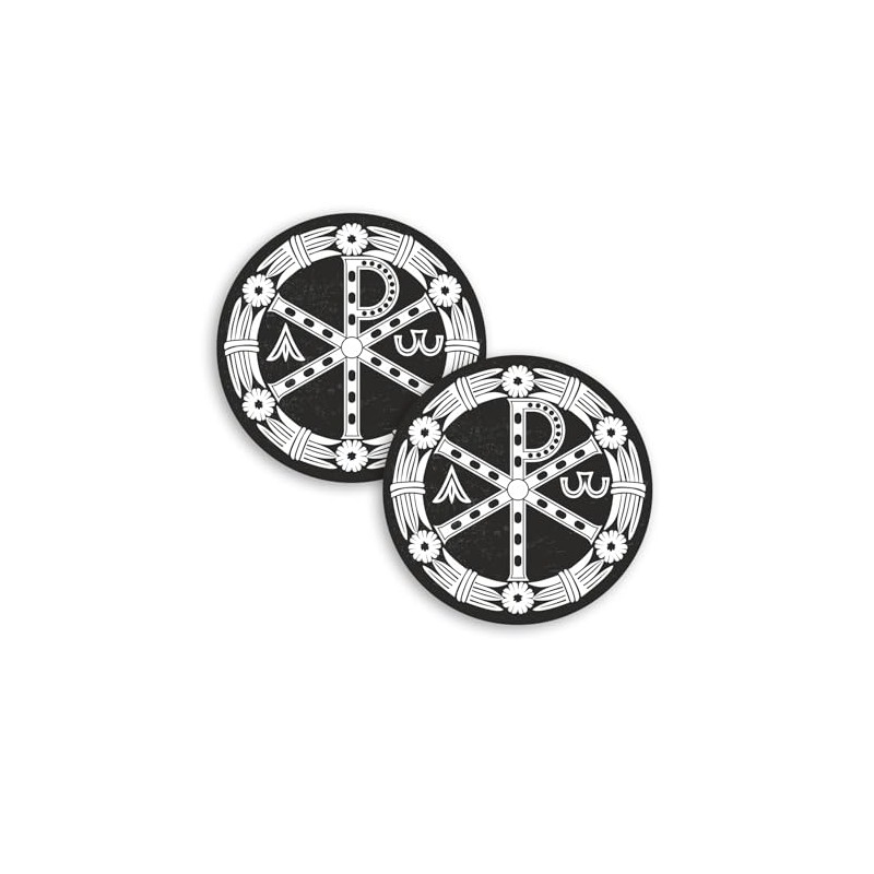 2 x 10cm Ancient Christian Symbol Vinyl Stickers - Jesus