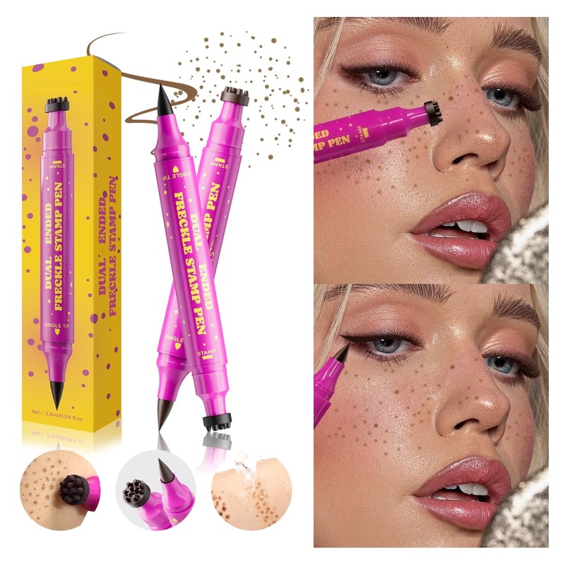 Laifu Braun Freckle Stamp Pen, 2 in 1 Magic Artificial