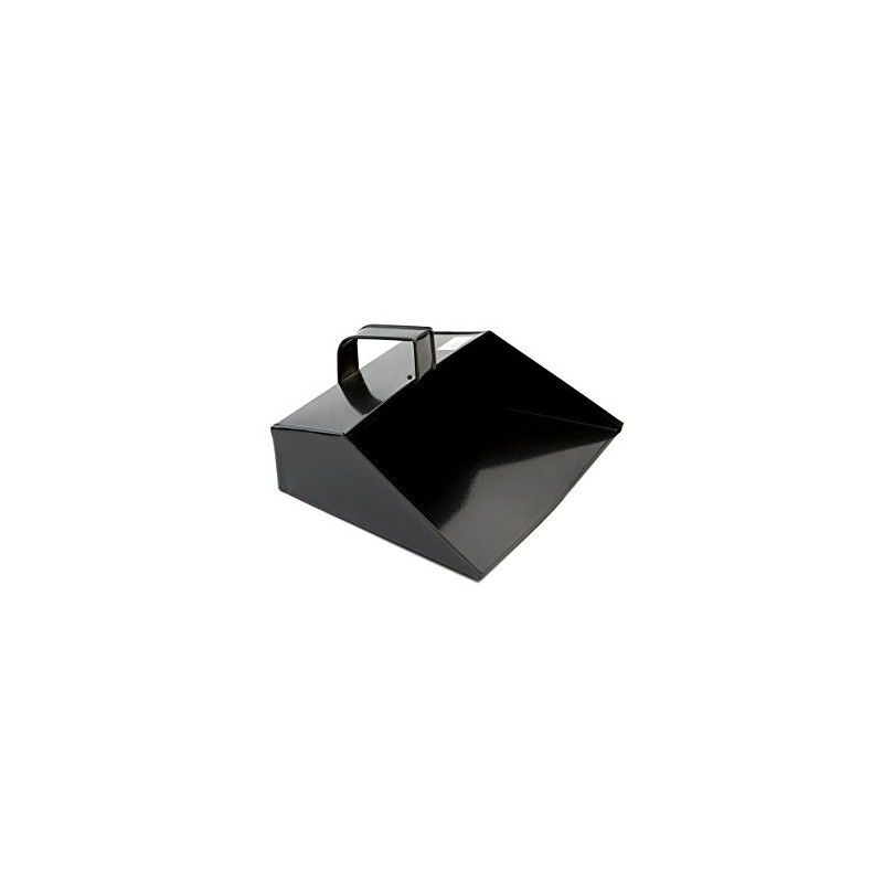 COTTAM Heavy Duty Large Metal Dustpan (Black) With Handle -