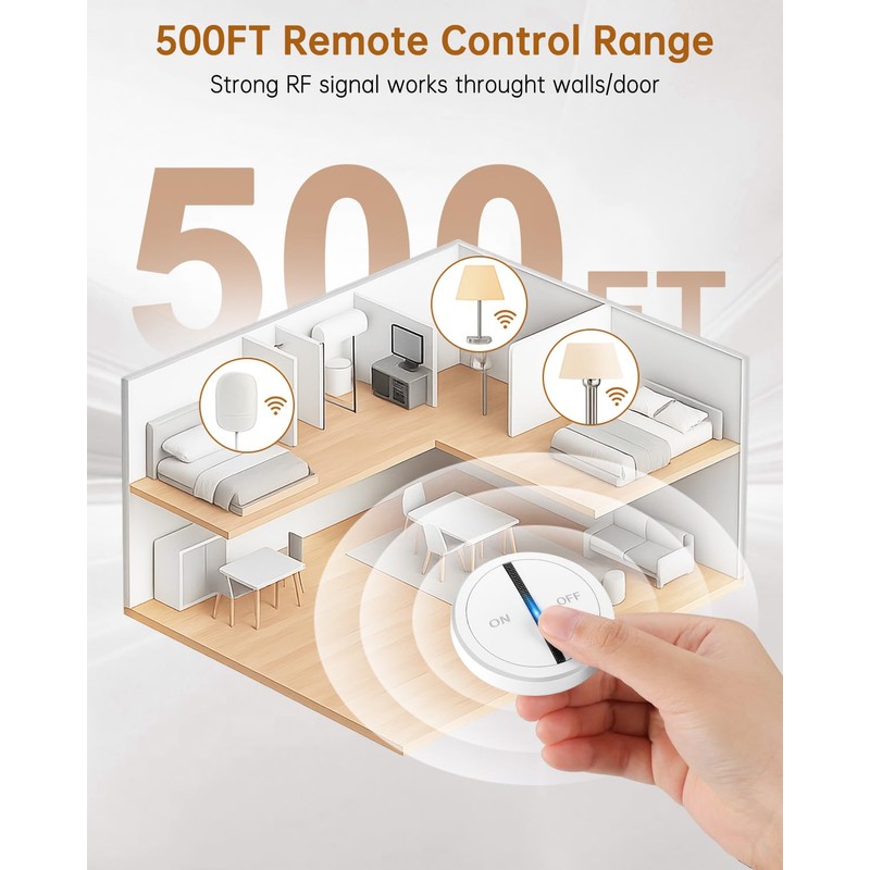 Garbage Disposal Wireless Switch Kit, 500 Feet RF Range Remote