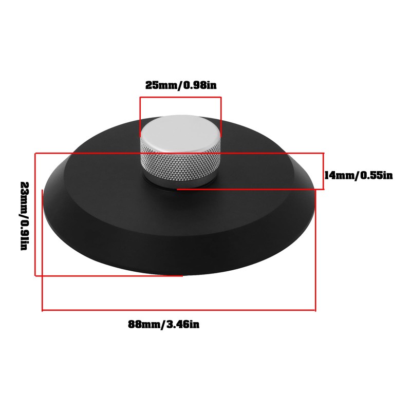 eMagTech Black Engineering Plate Clamp Compatible with Rega Turntable Silver