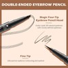 ZWWOGE Eyebrow Pencil, Waterproof, Sweat-Resistant, Eyebrow Pencil, 2-in-1 Dual Professional