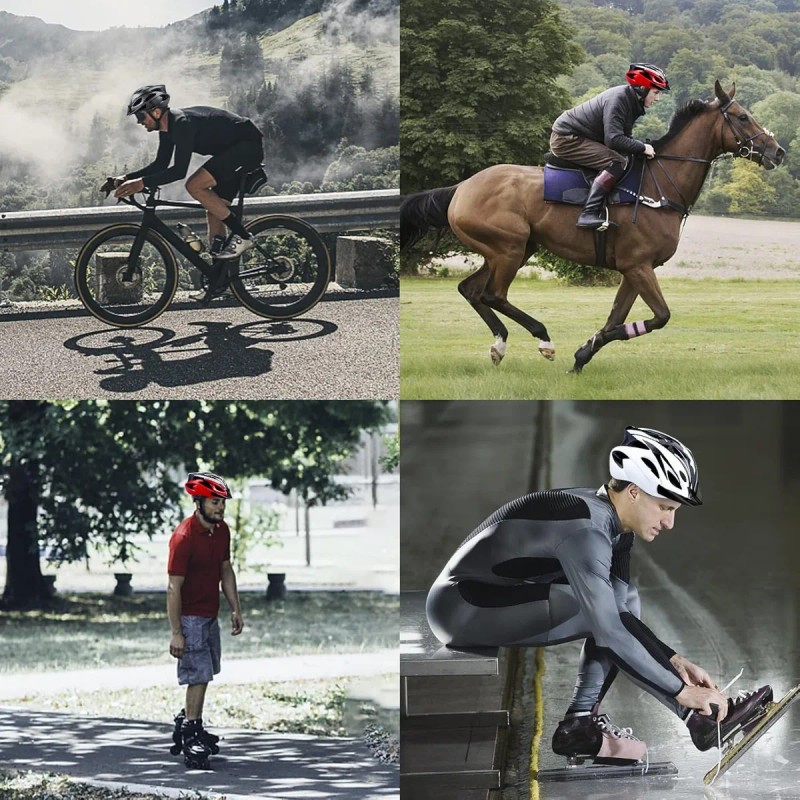 Casco De Bicicleta Unisex+redes Para Moto,casco De Ciclismo Blanco G