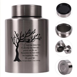 Tree of Life Medium Urn for Human Ashes - Angel Wings Keepsake Urn for Adult Male Female (Silver)