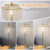 Luvkczc Set of 2 USB Bedside Crystal Table Lamp Gold,