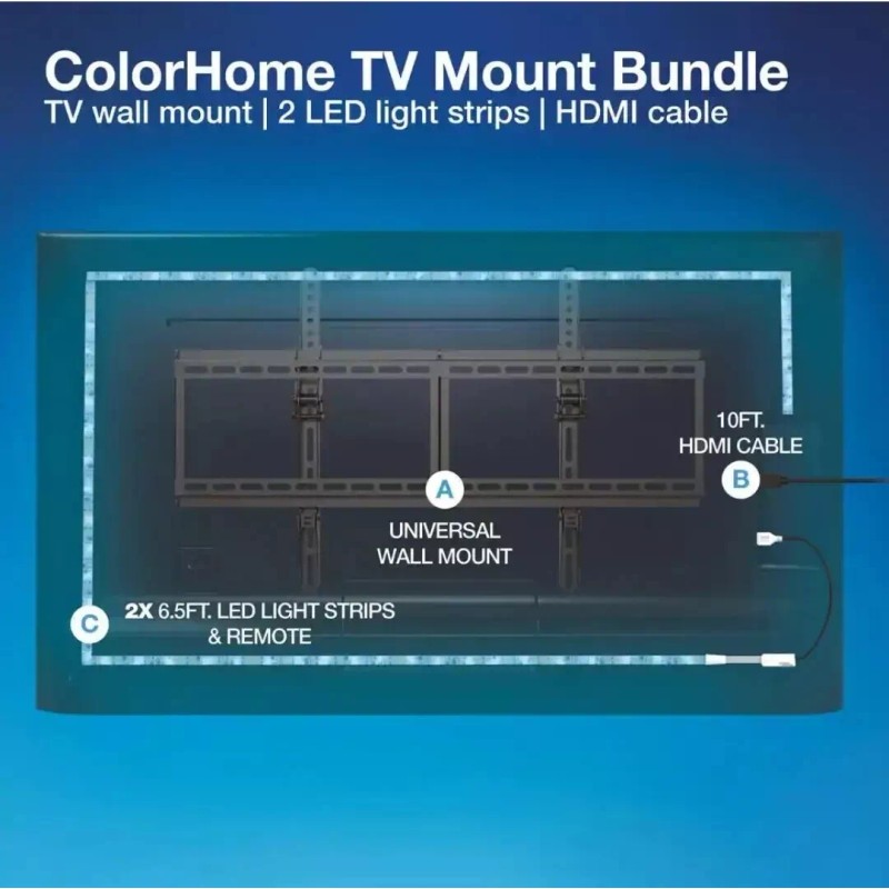 TZUMI Aura LED 65 in. TV Mount Combo 18-PC with