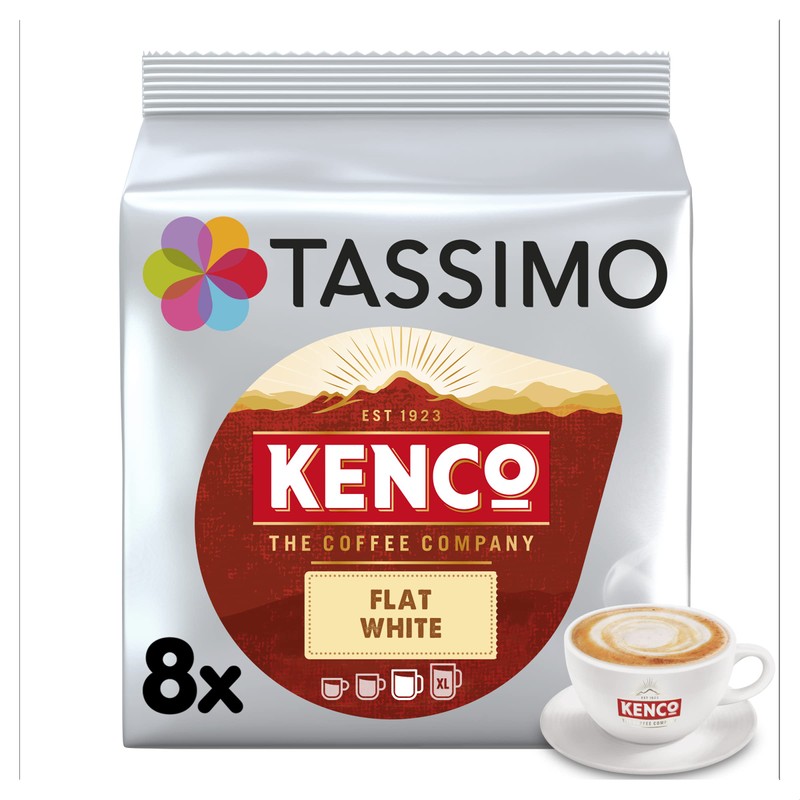 Tassimo Kenco Flat White Coffee Pods (16 pods, 8 servings)