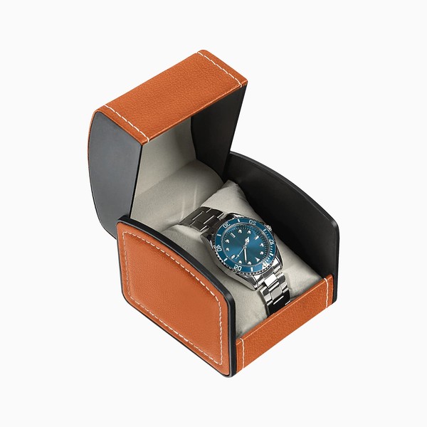 FuninCrea Watch Case, Single PU Leather Watch Travel Case Jewelry