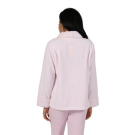 LA CERA Women's Fleece Bed Jacket Pink