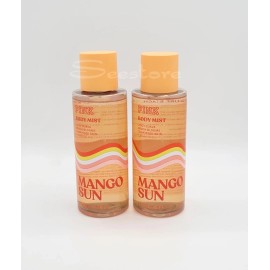 Victoria's Secret Pink Mango Sun Fine Fragrance Body Mist Spray 8.4 oz Set of 2