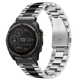 Compatible with Garmin Fenix 8 Bands, 20mm, 22mm, 26mm QuickFit Stainless Steel Metal Replacement Strap Bracelet Compatible with Enduro, Fenix, Tactix, Descent, Instinct, epix, Approach, Forerunner