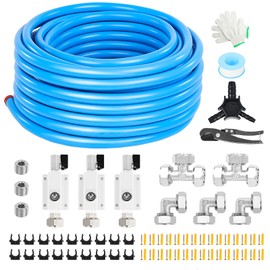 GCCSJ Shop Air Line Kit, Compressed Air Line Kit 3/4”×100ft, Air Line Kit, Shop Air Compressor, HDPE-Aluminum-HDPE Piping, Leak-Proof, for Air Compressor Fittings, Suitable for Shop, Factories (Blue)