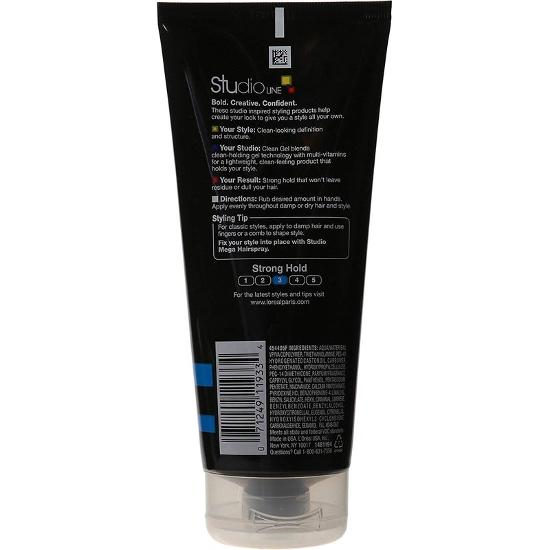 L’Oreal ParisStudio Line Clear Minded Clean Gel, Strong Hold 6.80