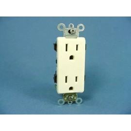Leviton Almond Decora COMMERCIAL Receptacle Duplex Wall Outlet 15A Bulk 16252-A
