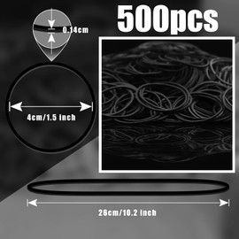 Elastic Band Black 500Pcs Rubber Bands Small size File Folder Natural Strong for School Home thin Elastic Office Supplies Industrial Crafts DIY 38mm