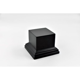 Villeurbanne MDF Wooden Display Base Plaque, 2.5" x 2.5", Ogee Edge, Art Display Stand, Sculpture Stand, Jewelry Display Stand Black