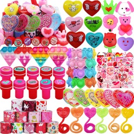 Taulaap 108 PCS Valentines Day Party Favors for Kids Boy Girl, Treasure Box Toys, Pinata Filler Goodie Bag Stuffers, School Classroom Rewards, Treasure Chest Prizes, Classroom Exchange Gifts Prizes