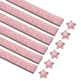 MECCANIXITY 360 Sheets Origami Paper Glitter Stars Papers Rose Gold Fold Paper for Beginner Arts Crafts Projects,0.4 x 9.3 Inch