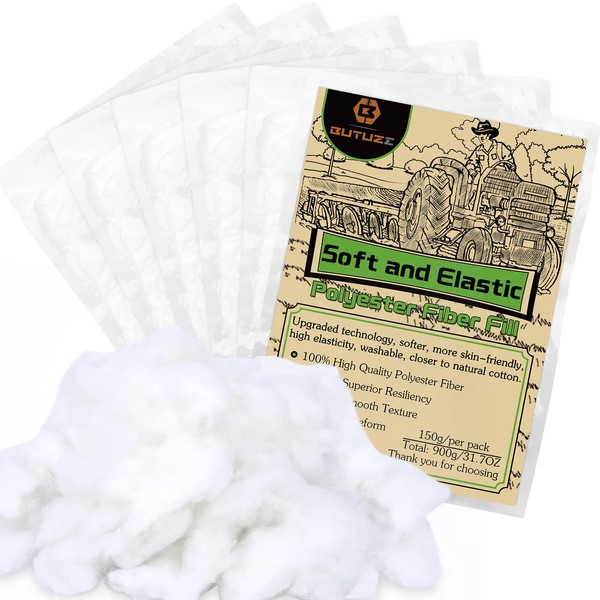 BUTUZE BUTUZE 900g/31.75oz Premium Polyester Fiberfill, White High Resilience Stuffing,