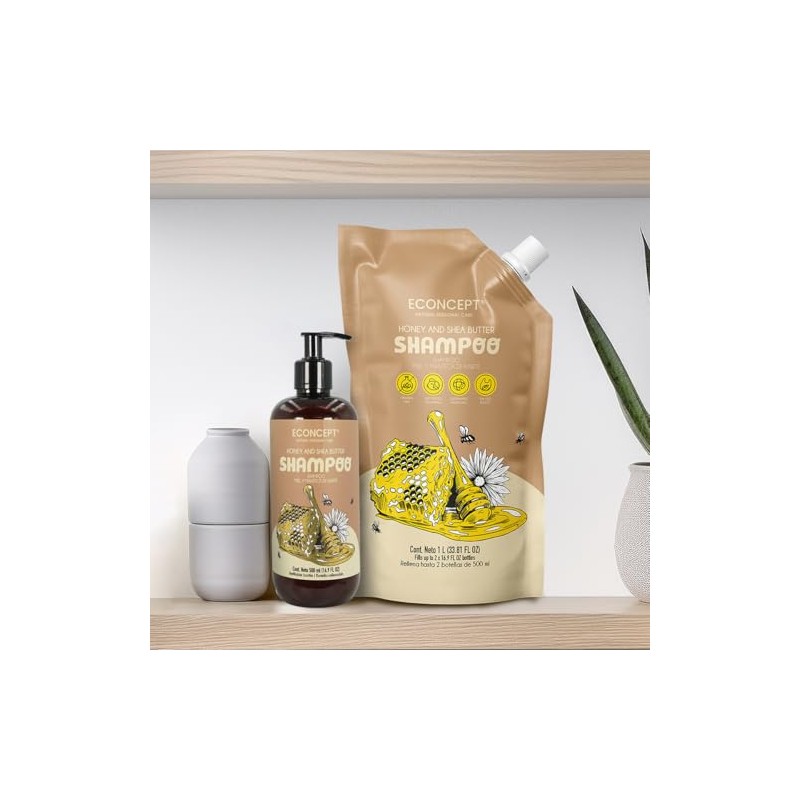 Shampoo ECONCEPT de Miel y Manteca de Karité Refill 1