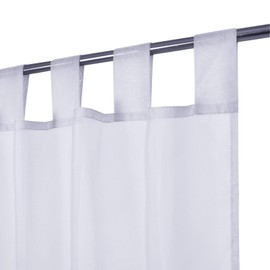 Megachest lucy Woven Voile Tab Top Curtain 2 Panels with ties (28 colors) (pure white, 56" wideX90 drop(W142cmXH228.5cm))