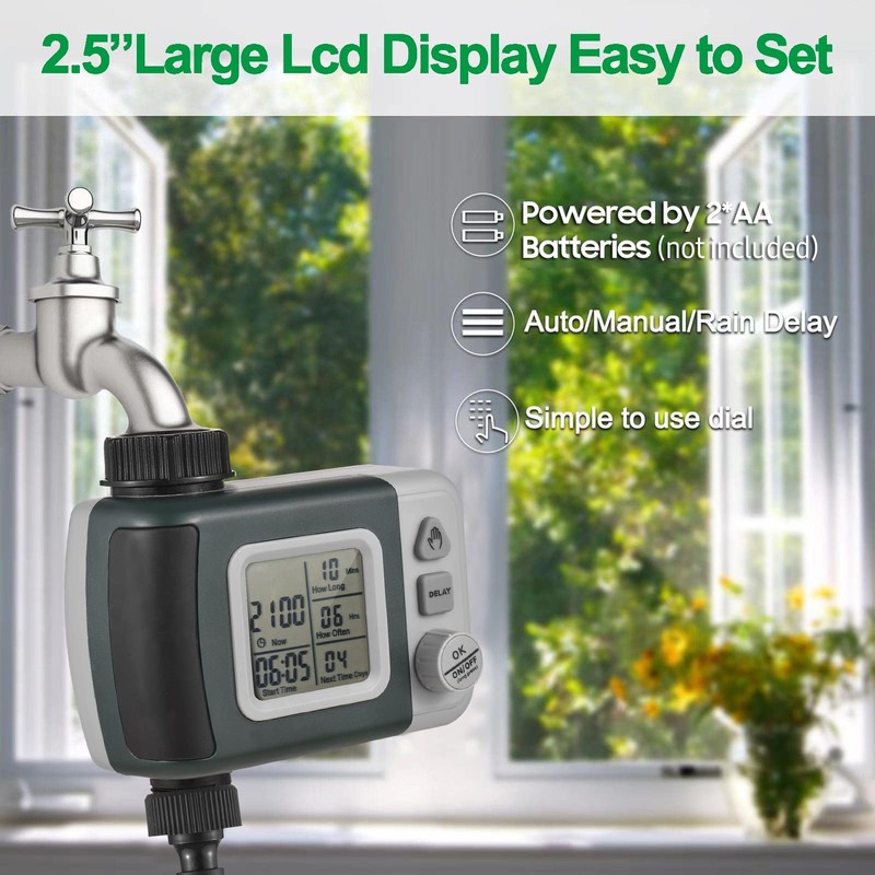 Geevorks Water Timer Programmable Sprinkler Timer, Automatic Irrigation watering System