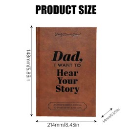 Dad I Want to Hear Your Story,Fathers Life Story Guided Journal to Share His Life and Love,Dads Leather Wrapped Thick Notebook,Portable Journal Book School Supplies,Brown Writing Notepads