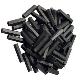 NACX M2.5 x 20mm Nylon Hex Coupling Nuts – Lightweight Long Nuts Connector for Threaded Rods, Non-Conductive & Corrosion-Resistant Fasteners, 80PCS