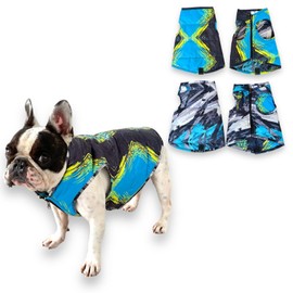 BIG RAM Pets, Waterproof Winter Dog Jacket, Reversible, Cold Weather Coats, Exclusive Full Color Desing Jacket, Snow Jacket, Vest for Small Medium Large Dogs (Gray/Green, Medium)