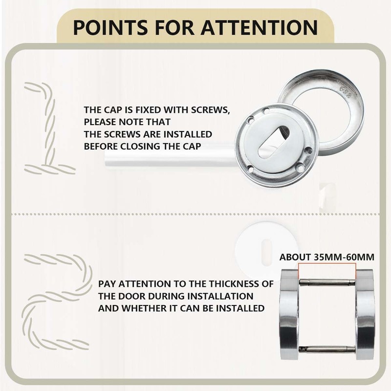 Bwintech 1 Pair 52MM Satin Chrome Keyhole Escutcheon Keyhole Cover
