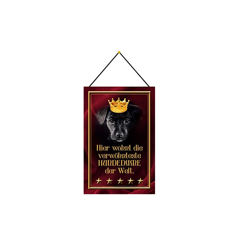 Blechschild Blechemma with cord 30 x 20 cm "Hier wohnt
