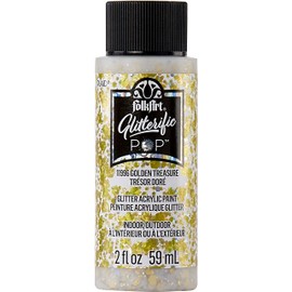 FolkArt Glitterific Pop Acrylic Craft Paint, Golden Treasure 2 fl oz Premium Glitter Finish Paint, Perfect For Easy To Apply DIY Arts And Crafts, 11996