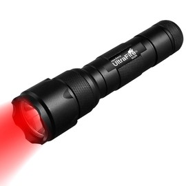 ULTRAFIRE WF-502R Zoomable Red Light Flashlight, Single Mode, RED LED 630nm, Hunting Lights with Clip, Adjustable Focus Emergency Flashlights