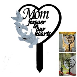 Me/tal Mum Memorial Stake Grave Ornaments,Memorial Plaques for Graves,Dove Decorations for Cemetery,Memorial Garden,Memorial Gifts for Loss of Mother Headstones & Grave Stones Accessories,Easy to Use