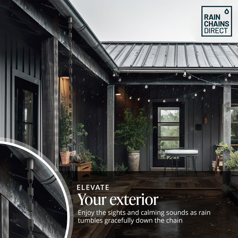 Rain Chains Direct - Square Link Rain Chain - 8.5
