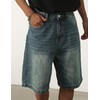 EMMIOL Mens Baggy Jean Shorts Loose Fit Denim Shorts Men
