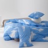 CLOTHKNOW Blue White Sky King Size Comforter Set 3Pcs Cloud
