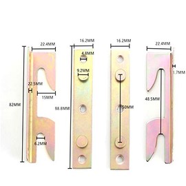 Bed Rail Bracket, Tiberham 4 Sets Non-Mortise Bed Hinge Fixing Connector, Heavy Duty Bed Rail Faster Fitting Hardware