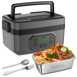 GalhanEhe Cordless Electric Lunch Box for Adults, 24000mAh Rechargeable Heated Lunchbox for Men, 1.6L Portable Self-Heating Food Warmer for Office Outdoor