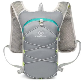 KAMCYCLE Hydration Backpack, Ultralight Trail Running Backpack, Running Vest, Running Vest, Women and Men, Backpack for Running, Marathon, Cycling, Jogging, Trail Running Backpack (Grey with Bubble