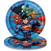 Unique Round Dessert Paper Plates - 7", Justice League, 8