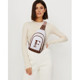 Initial Women Crossbody Bag Sling Shoulder Purse Cross Body Fanny Pack Side Travel Small Leather Belt Backpack Mom Her Daughter Mother Sister Girlfriend Best Friend Christmas Xmas Unique Birthday Gift