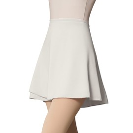 LingTing Ballet Skirt for Women White Dance Wrap Chiffon Skirt with Elastic Ties